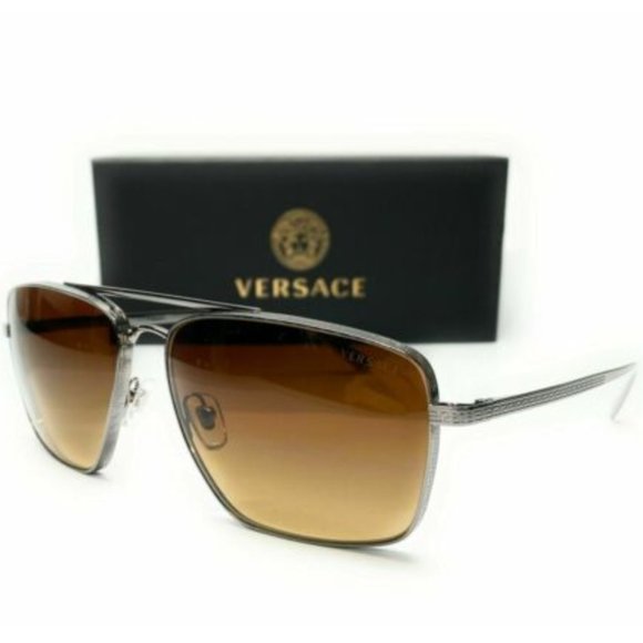 Versace Men's Gunmetal Brown Sunglasses! - Picture 1 of 4